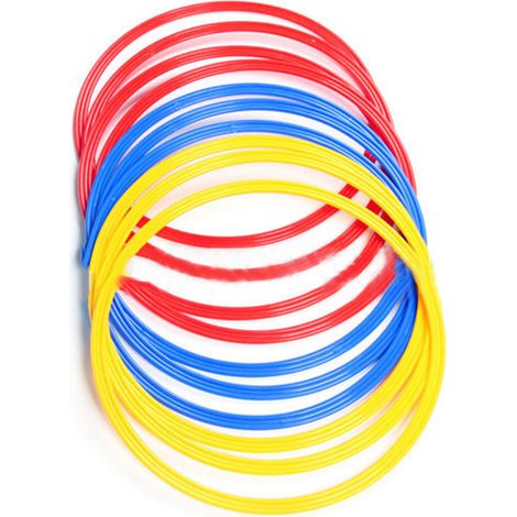 Lot de 6 anneaux multicolores pour l'entraînement au football, la vitesse, le contrôle et l'agilité. (1/5)