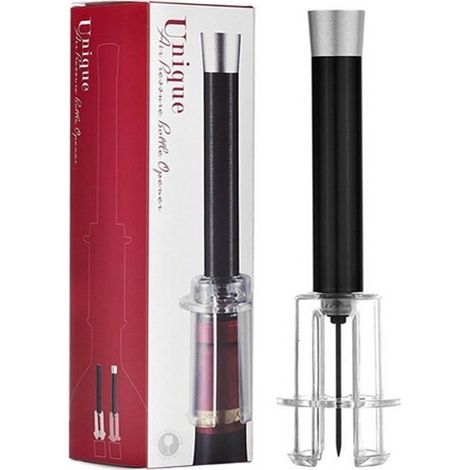 Luftdruck-Korkenzieher, Weinflaschenöffner, Sommelier-Zubehör, elegantes Werkzeug (schwarz) (1/4)