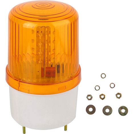 Balise LED jaune extérieur 110V feu clignotant sécurité chantier construction trafic (1/5)