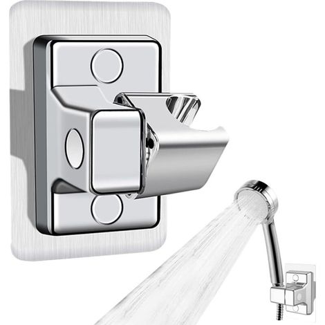 Support Pommeau de Douche, 360° Réglable Support Douche, ABS Plastique Accroche Pommeau de Douche Support Pommeau de Douche sans Percage, Adhésif For (1/3)