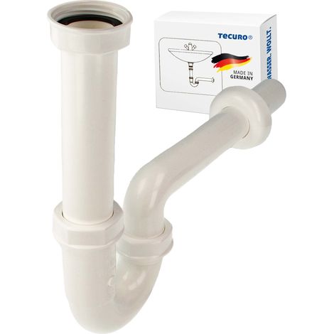 tecuro Geruchsverschluss Ablaufgarnitur Siphon für Waschtisch, 1 1/4 Zoll - Kunststoff weiß