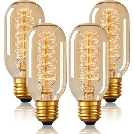 Lot de 4 ampoules rétro Edison E27 40 W, ampoules T45 220 V (1/5)