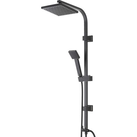 Colonna doccia regolabile H 93 in acciaio nero opaco soffione 19x19 (1/5)