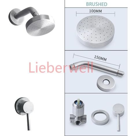 LYPY115 Brushed Rose Gold Concealed Shower Mixer Kit with Wall-Mounted Rain Shower Head, Single Handle Hot and Cold Bathroom Faucet Set (1/5)