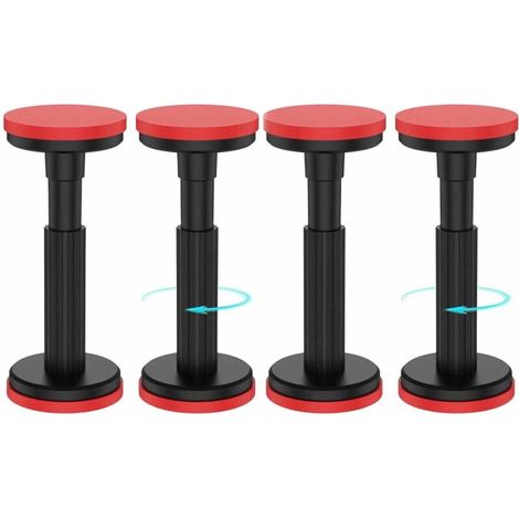 Lot de 4 poteaux de support télescopiques, système de support à encastrer, tige de support d'armoire, supporte jusqu'à 100 kg, support de levage d'armoire de 18 à 45 cm pour armoire, canapé, évier (1/5)