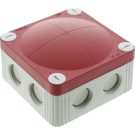 Wiska 10060480 Abzweigkasten (L x B x H) 85 x 85 x 51 mm Lichtgrau (RAL 7035), Rot IP66/IP67 1 St.