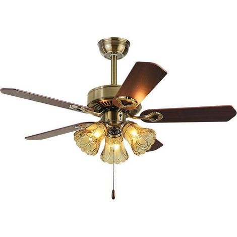 Ventilador de techo estilo casa de campo con luz, colgante de 132 cm con control remoto para comedores. (1/5)