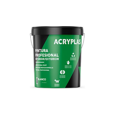 Pintura Tkrom Acryplas Q1 interior-exterior blanco satinado 15 Lt