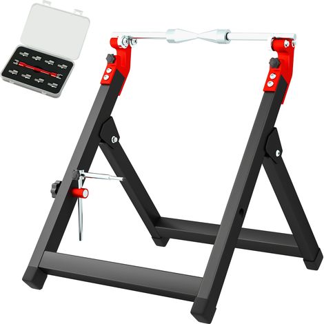 Équilibreuse manuelle de roues de moto aluminium acier équilibrage des dommages de roues pliable 40x39,5x40,5cm noir (1/5)