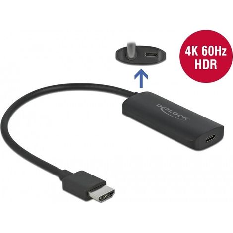 DeLOCK HDMI-A Stecker auf USB Typ-C Buchse Adapter (DP Alt Mode) 4K 60 Hz
