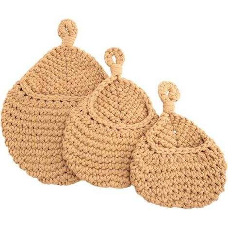 Panier à Suspendre Boho 3PièCes, Corbeille à Fruits à Suspendre au Mur pour le Stockage de Produits Frais, Garde-LéGumes pour Pomme (1/4)