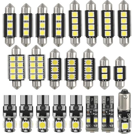 23pcs Ampoules LED Voiture T10 W5W C5W 31/36/42mm 6000K Sans Erreur (1/5)