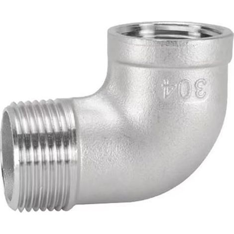 Coude à 90° en acier inoxydable 304 de 2,54 cm pour installations (1/5)