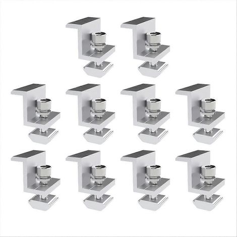 Support solaire réglable 30mm, pince de fixation pour panneaux photovoltaïques, étau orientable, kit de montage robuste (1/5)