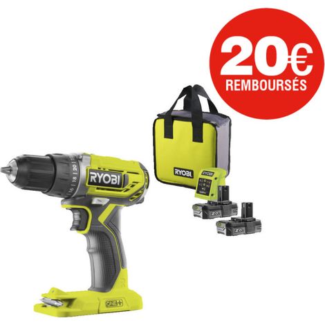 Perceuse Visseuse RYOBI - R18DD2-220S - 18V One Plus - 2 batteries 2,0Ah - 1 chargeur (1/5)