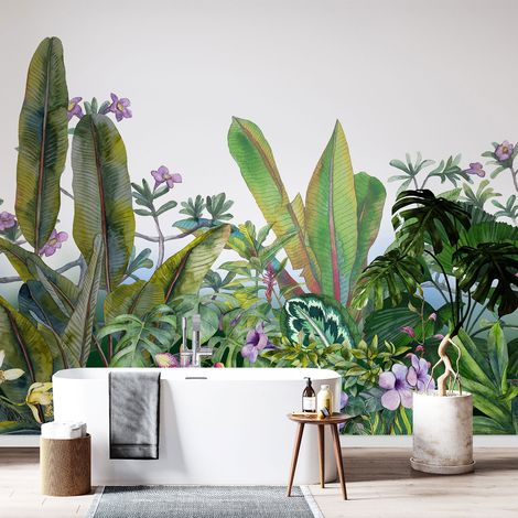 Papier peint panoramique - Plantes tropicales - 390 cm x 266 cm (1/4)