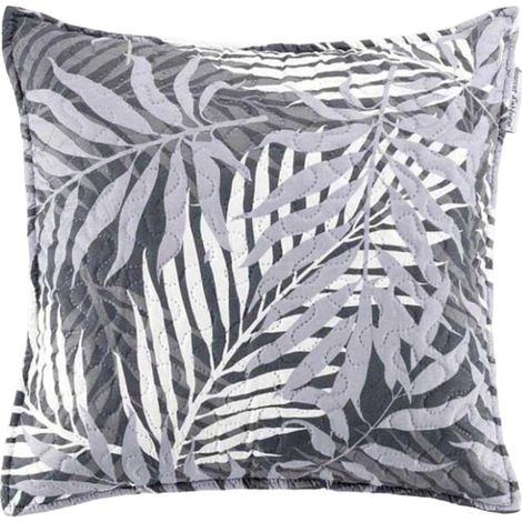 Housse de Coussin à Motifs "Hazel" 60x60cm Gris (1/3)