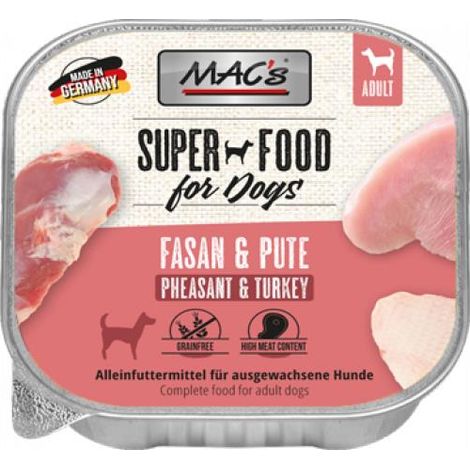 MAC's Hundefutter Erwachsene Schale 150 g – Fasan und Truthahn 150 g