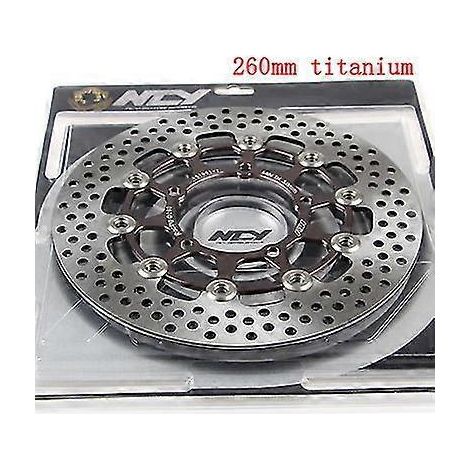 Disque de frein arrière flottant universel en alliage d'aluminium, diamètre extérieur 200 mm, 220 mm, 260 mm, 3 types, 1 pièce - Plaquettes de frein arrière en titane, 260 mm (1/5)