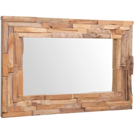Miroir décoratif Luxueux, Miroir mural, Miroir chambre, Teck 90 x 60 cm Rectangulaire OIB3022E (1/5)