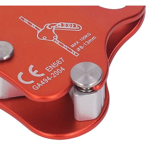 Morsetto per corda da arrampicata in lega di alluminio con bloccaggio 8-13 mm per alpinismo outdoor Arancione-Crezuo