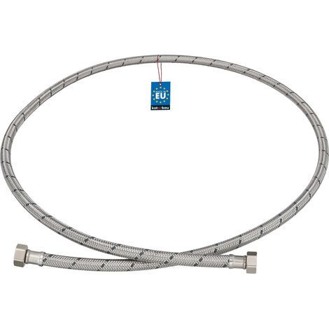 KOTARBAU® Flexible Robinet 3/8"x3/8" - Tuyau Robinet 150cm - Acier Inoxydable - Rallonge Robinet Cuisine Flexible - Tuyau Robinet Cuisine Flexible - Tuyau Flexible Plomberie - Argent (1/4)