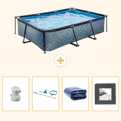 Exit-toys Piscine Exit Rectangulaire - Effet Pierre - 300x200x65 cm - 5-pièces S217 (1/5)