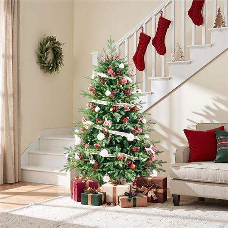 Homevive Árbol de Navidad Artificial con Piñas y Bayas，183cm,1844 Ramas (1/5)