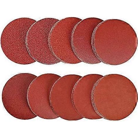 Lot de 60 disques de ponçage de 10 cm (4 pouces) en oxyde d'aluminium, fixation auto-agrippante, grains 60/80/120/240/320/600, papier de verre floqué (1/5)