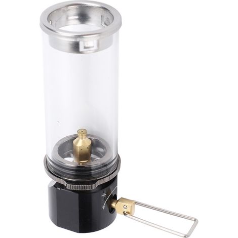 Lanterne à gaz de camping en alliage d'aluminium, laiton et verre, lampe à gaz d'extérieur vintage pour tente, idéale pour la randonnée et la pêche. (1/5)
