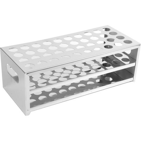 Beyamis Support pour tubes à essai en acier inoxydable 304, 40 trous, grande capacité (18,5 mm x 40) (1/5)