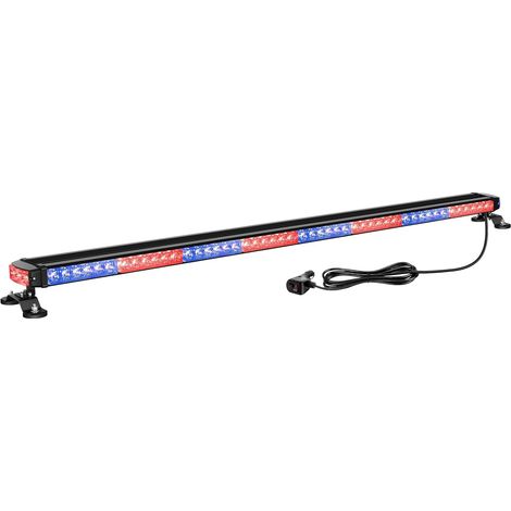 Barre Lumineuse LED Stroboscopique 49 Pouces 102 LED, Rouge Bleu Magnétique Clignotant Gyrophare Feux de Remorque Pour Voiture Camion 4x4 Vehicule, Feu Antibrouillard 12V 24V (1/5)