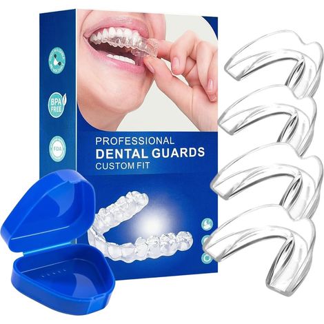 Gouttiere Anti Ronflement, 4 Pièce 2 Tailles Gouttiere Dentaire Bruxisme, Gouttière Dentaire Réutilisable, Conception Compacte Simple À Déplacer Et Ranger (1/5)