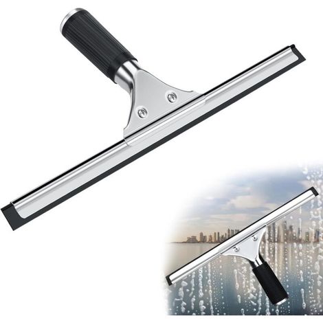 Escobilla limpiacristales profesional, de acero inoxidable con hoja de 25 cm, para limpiar y secar cristales, azulejos, ventanas y baños, eliminando todo rastro. (1/5)