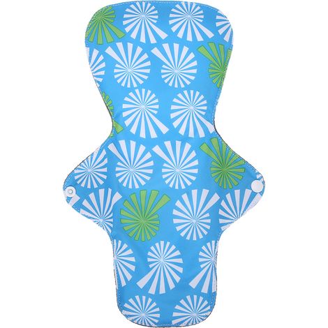 Serviette hygiénique réutilisable allongée en fibre de charbon de bambou lavable (33 cm) Lot de 3 protections menstruelles durables (1/5)