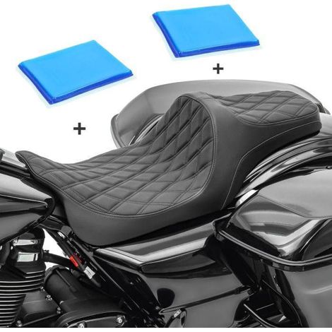 Sella Biplace - Craftride FR6 - Gel Integrato - Comfort Ottimale - Compatibile Harley Davidson 08-25