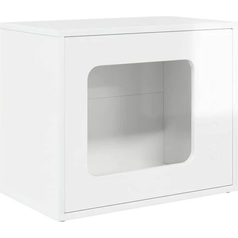 Maison pour chat blanche éclatante, 51 x 30 x 42,5 cm