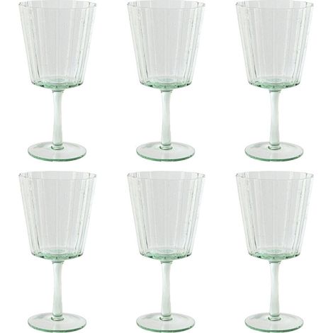 Copa Set 6 Cristal 9X9X17,8 380Ml Burbujas Verde (1/4)