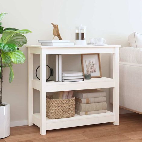 Tavolo Consolle Bianco 80x40x74 cm in Legno Massello di Pino vidaXL