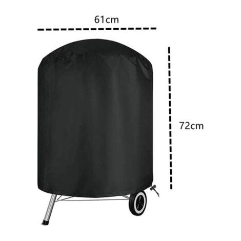 Housse de protection pour barbecue d'extérieur Weber 57 cm, housse de protection pour barbecue Weber 57 cm, housse de protection ronde en toile Oxford 210D imperméable pour barbecue d'extérieur (Φ61 × (1/3)