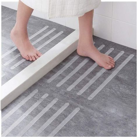 24 autocollants antidérapants. Autocollants pour douche. Bandes de sécurité pour baignoire. Transparents. Autocollants. Bandes antidérapantes. Autocollants pour baignoire et douche (2 x 38 cm) (1/5)