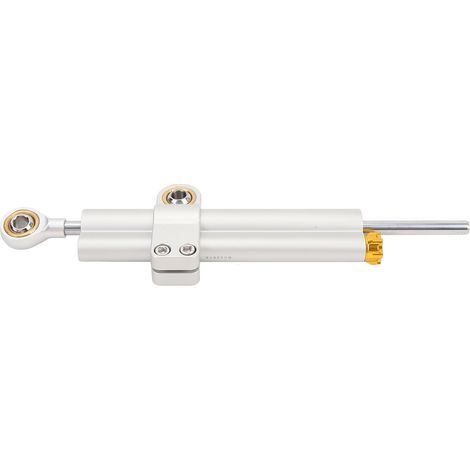 Ortviai Amortisseur de Direction Moto Réglable en Aluminium 6061 Argent – Stabilisateur Universel pour Motocyclettes ≥600 cm³