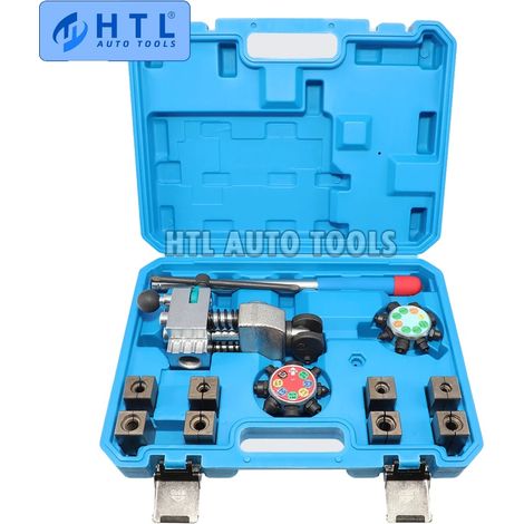 Kit de herramientas para abocardar, acero duradero, ángulos de 45° y 37°, compatible con tubos de 3/16" a 3/8", estuche resistente, diseño fácil de usar. (1/5)