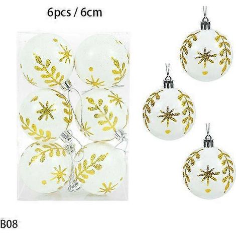 6 à 24 boules de Noël rouges et dorées, décorations pour sapin de Noël, grandes boules à suspendre, décorations de Noël et du Nouvel An (B08-6 pièces) (1/5)