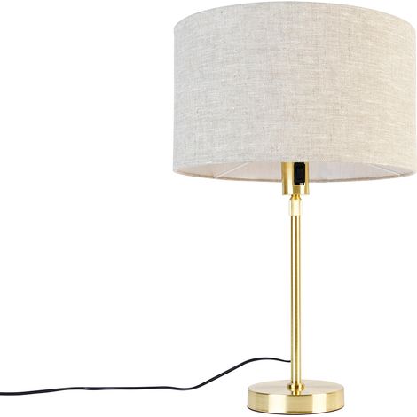 Gold Table Lamp Adjustable with Light Grey Lampshade 35 cm - Parte (1/4)