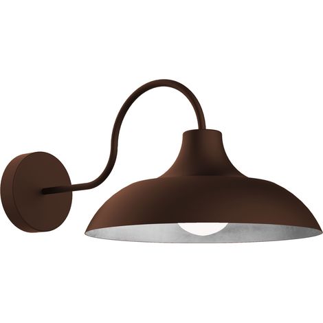 LUMICOM PARIGINA Applique, 1X E27, max 42W, metallo, marrone corten/foglia argento, D.30cm (1/3)