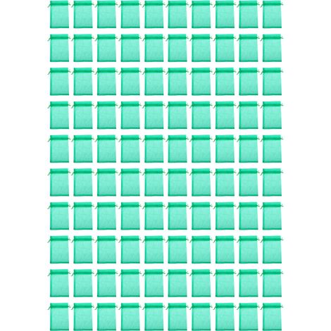100 pièces sacs de protection de fruits 5.91x3.94in filet cordon maille protecteurs pour fraises, myrtilles, légumes vert foncé (1/5)