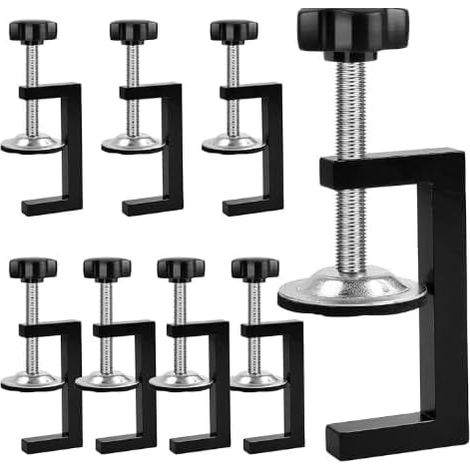 Set mit 8 C-Klemmen, Spannzangen von 10 bis 57 mm, Universalklemme, C-Klemme für Schweißen, Tischlerei, Bauwesen, Holzbearbeitung, Heimwerken