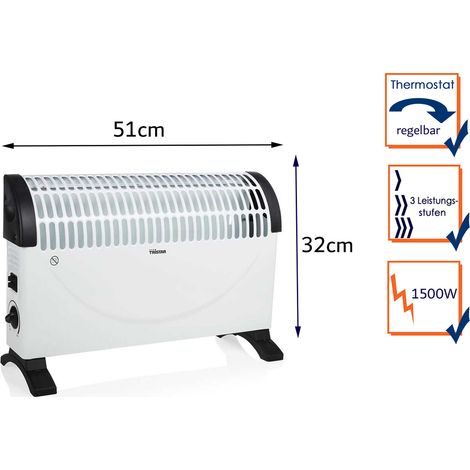 Konvektor Heizung, Elektroheizer für 20m² Räume - 1500 Watt (1/5)