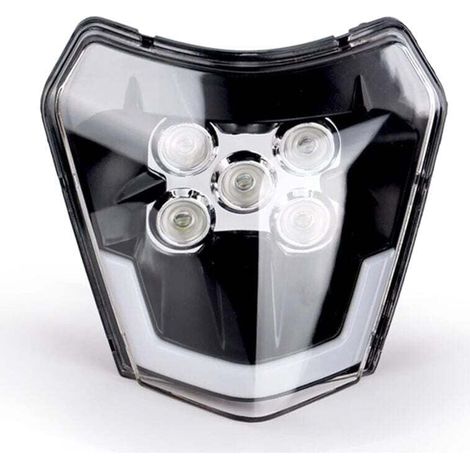 Moto phare LED plaque phare avant adapté for KTM EXC 300 XC XCF XCW XCFW SX SXF SXS 125 à 690 2012-2022 tête lumière mèche (1/4)
